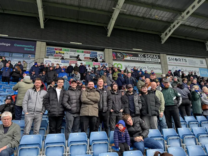 Recruitment Room members at a Chesterfield FC match day
